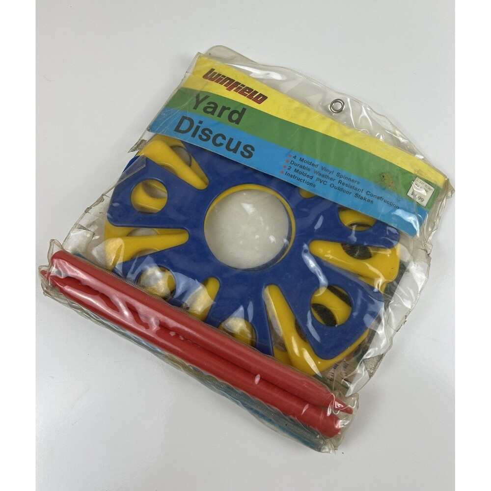 Vintage NOS Winfield Yard Discus Tossing Spinners Outdoor Game Kitschy MCM